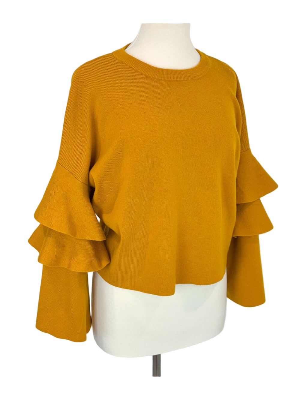 Poof mustard yellow knit sweater